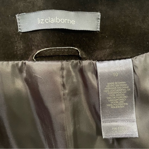 Liz Claiborne 100% Suede Brown Leather Zip Jacket 10 - Picture 5 of 7